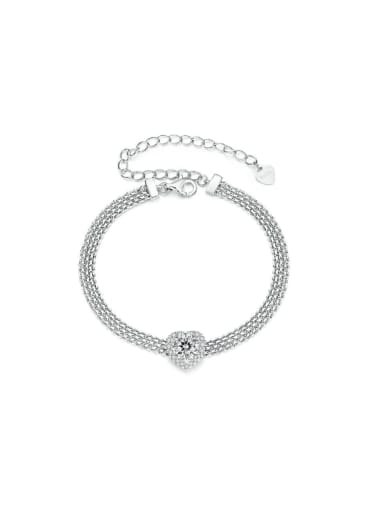 custom 925 Sterling Silver Moissanite Heart Trend Link Bracelet