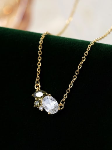 NS1046 gold 925 Sterling Silver Cubic Zirconia Irregular Dainty Necklace