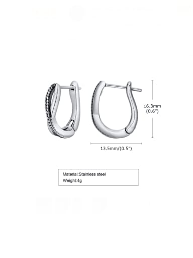 EH 604 Stainless steel Geometric Hip Hop Huggie Earring