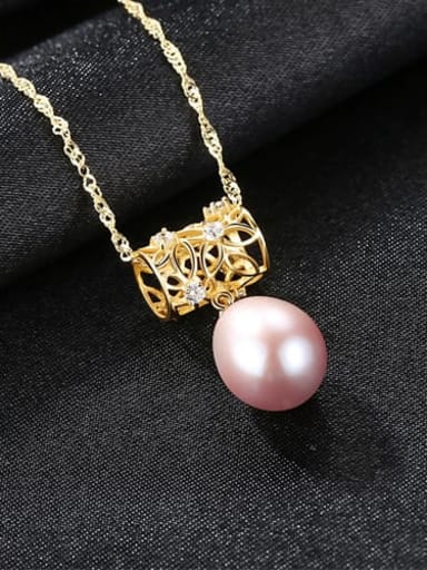 925 Sterling Silver Freshwater Pearl Fashion irregular pendant  Necklace