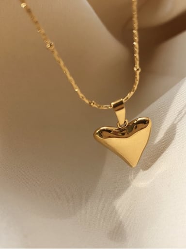 Titanium Steel Smooth Heart Minimalist Pendant Necklace