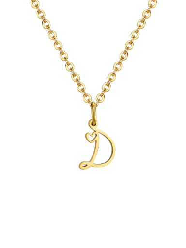 D Stainless steel 26 Letter Minimalist Necklace