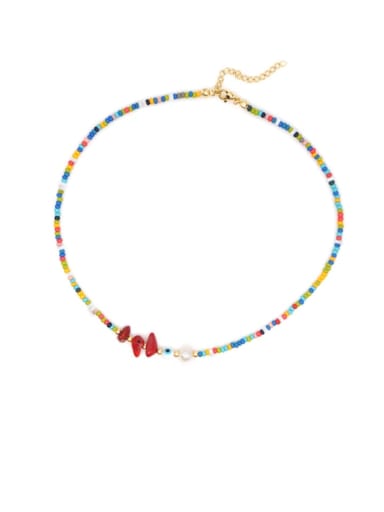 Stainless steel Multi Color Miyuki beads Irregular Bohemia Necklace