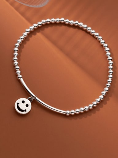 925 Sterling Silver Bead Geometric Minimalist Beaded Bracelet