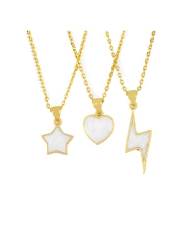 Brass Shell Heart Minimalist  pendant Necklace