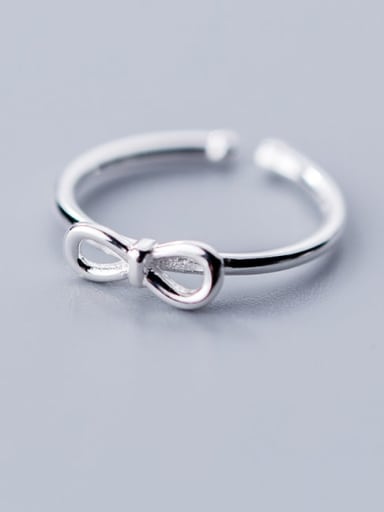925 Sterling Silver Bowknot Minimalist Free Size Ring