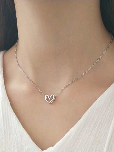 925 Sterling Silver heart Necklace