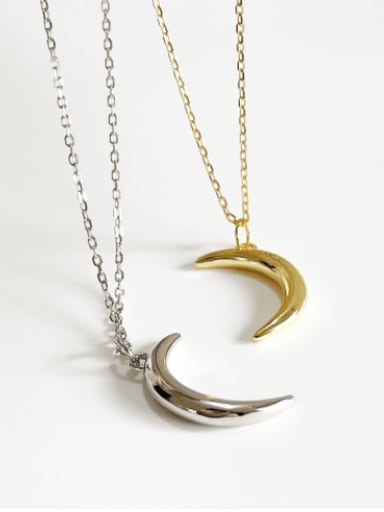 Sterling silver moon design gold necklace
