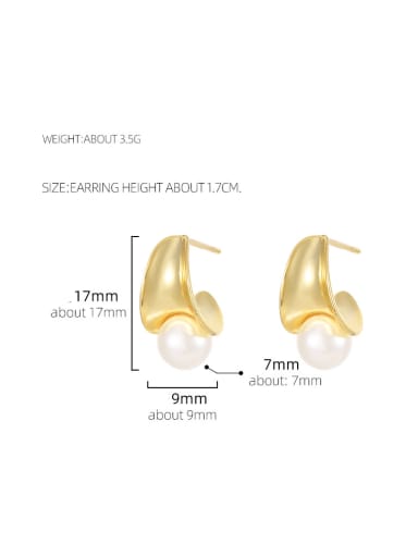 ES2614 [Gold] 925 Sterling Silver Geometric Minimalist Stud Earring