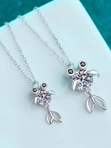 Sterling Silver Moissanite Fish Dainty Pendant Necklace