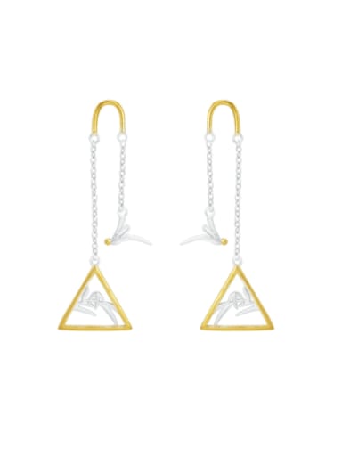 925 Sterling Silver Triangle Minimalist Threader Earring