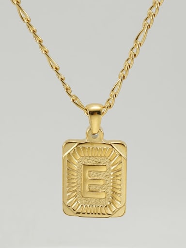Gold E Titanium Steel Letter Hip Hop coin Necklace with 26 letters