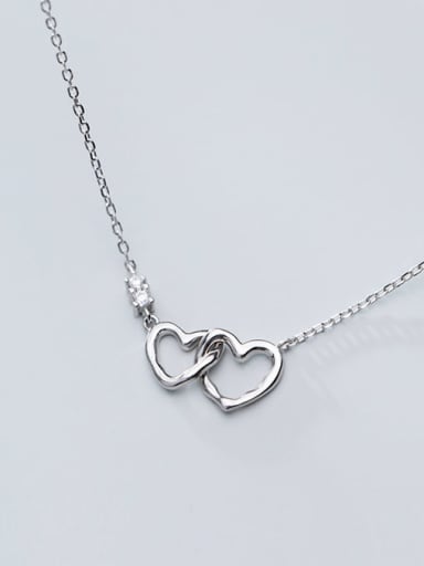 925 Sterling Silver Minimalist  Hollow  Heart Necklace
