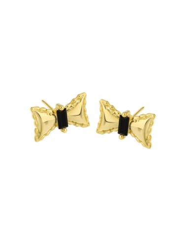18K Gold 925 Sterling Silver Cubic Zirconia Bowknot Cute Stud Earring