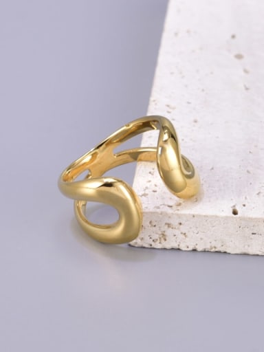 18K Gold Titanium Steel Geometric Minimalist Band Ring