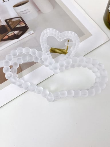 white Alloy Resin Trend Heart  Jaw Hair Claw