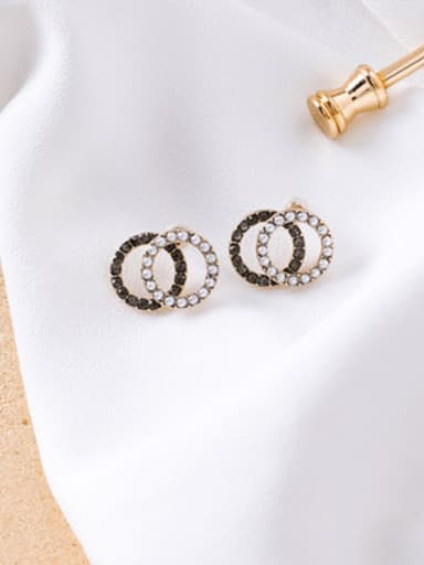 Alloy With Imitation Gold Plated Simplistic Hollow Geometric Stud Earrings