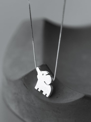 925 Sterling Silver Elephant Minimalist Necklace