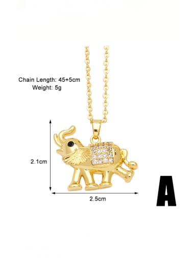 Brass Cubic Zirconia Animal Hip Hop Necklace