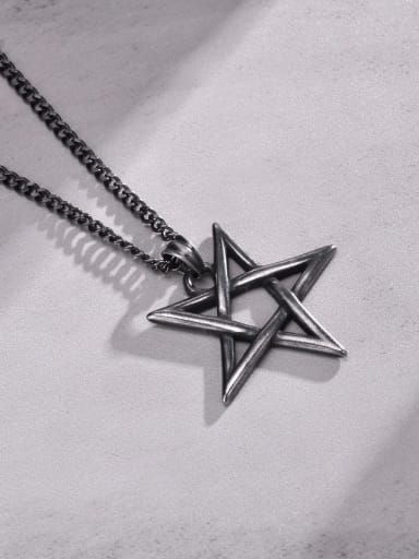 custom Stainless steel Pentagram Hip Hop Necklace