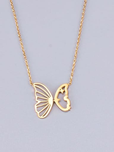 Titanium Rhinestone Butterfly Minimalist Necklace