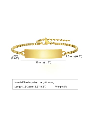 BR 1540 Gold Length 16+ 5CM Stainless steel Geometric Minimalist Bracelet