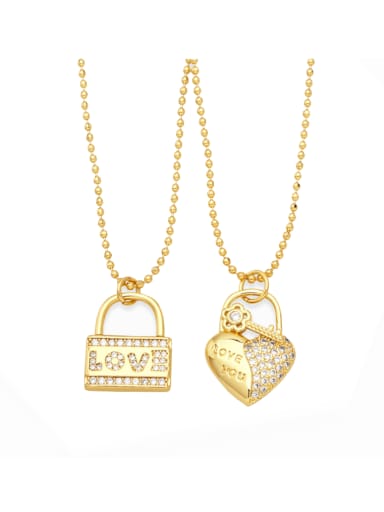Brass Cubic Zirconia Heart Vintage Necklace