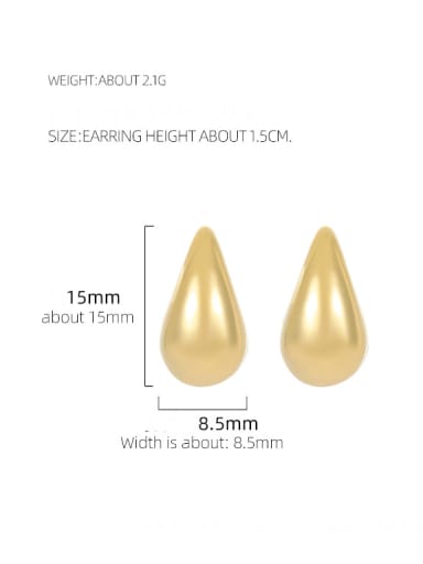 ES2469  Gold 925 Sterling Silver Water Drop Minimalist Stud Earring