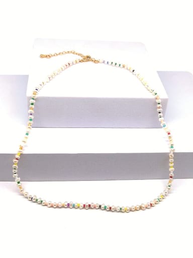 Freshwater Pearl Multi Color Miyuki beads  Bohemia Necklace