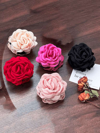 custom Fabric Trend Flower Alloy Resin Multi Color Jaw Hair Claw