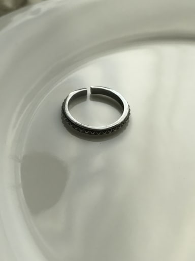 925 Sterling Silver Geometric Vintage  Free Size Midi Ring