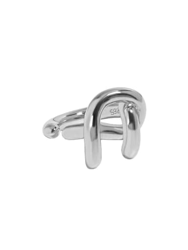 Dp4081 [white gold single] 925 Sterling Silver Irregular Minimalist Stud Earring(Single-Only One)