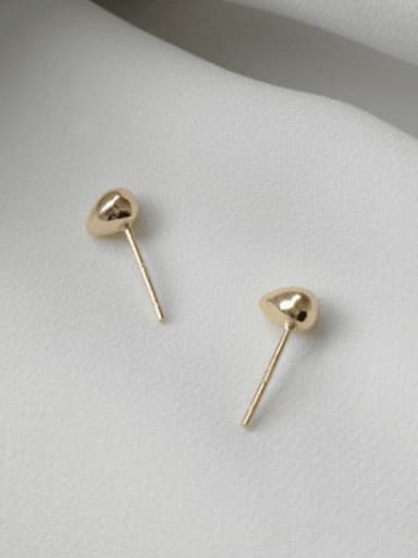 Pure silver gold water drop bead studs