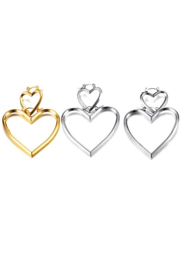 Stainless steel Hollow Heart Minimalist Single Earring