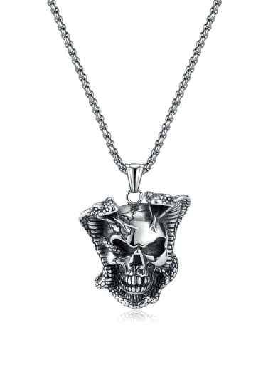 Titanium Steel Skull Hip Hop Necklace