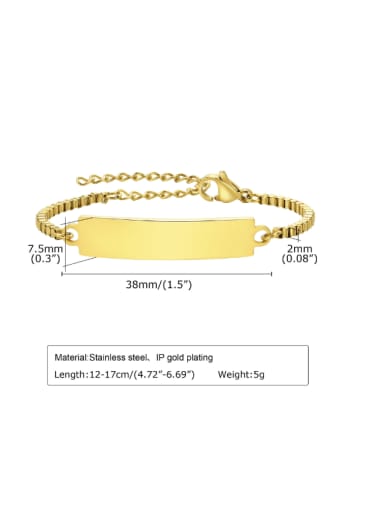 BR 1540 Gold Length 12+ 5CM Stainless steel Geometric Minimalist Bracelet