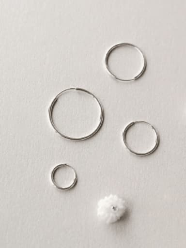 925 Sterling Silver Geometric Minimalist Hoop Earring