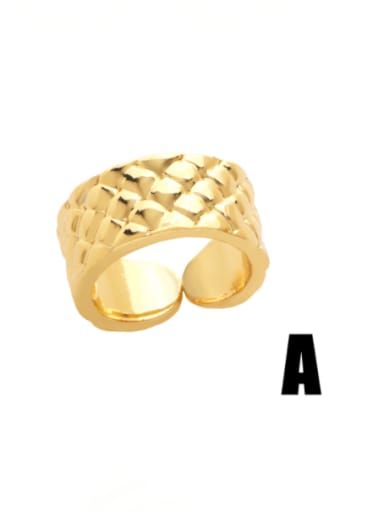 Brass Geometric Hip Hop Band Ring