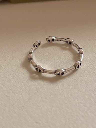 Pig nose ring j1589 925 Sterling Silver Geometric Vintage Band Ring