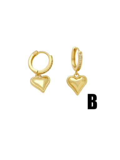 B Brass Cubic Zirconia Cross Minimalist Stud Earring