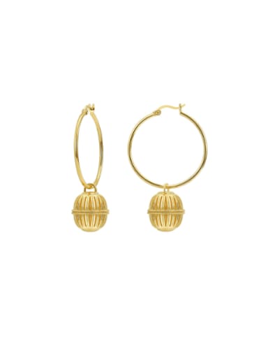 Brass Round Ball Trend Huggie Earring