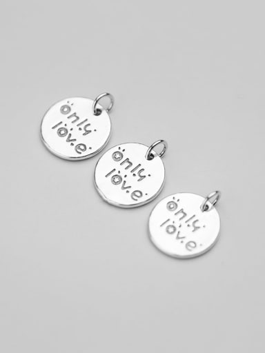 925 Sterling Silver With Simple Letter Round Card Pendant Diy Accessories