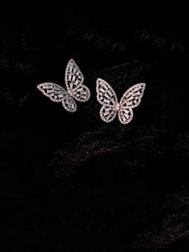 Alloy With Platinum Plated Fashion Butterfly Stud Earrings