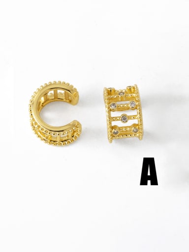 A Brass Cubic Zirconia Bowknot Hip Hop Clip Earring