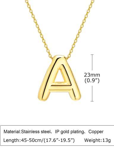 letter A  Long 40 +5CM Stainless steel Letter 26 Minimalist Necklace