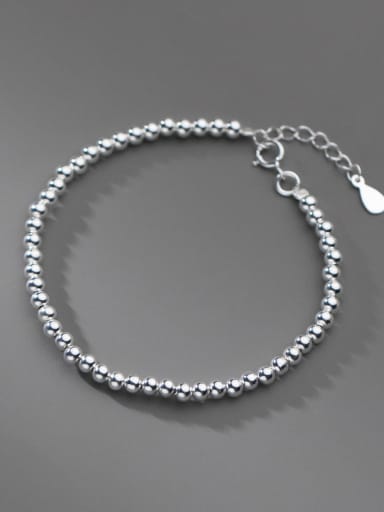 925 Sterling Silver Bead Minimalist Beaded Bracelet