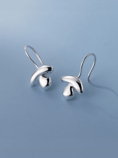 custom 925 Sterling Silver Mushroom Minimalist Hook Earring