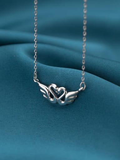 925 Sterling Silver Swan Minimalist Necklace