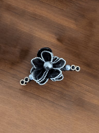 Black 13cm Yarn Trend Flower Alloy Multi Color Jaw Hair Claw