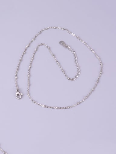 silvery Titanium Bead Round Minimalist Choker Necklace